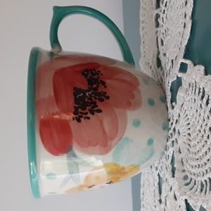Pioneer Woman VINTAGE BLOOMS Red Yellow Blue Floral Coffee Mug Tea Cup 14 oz
